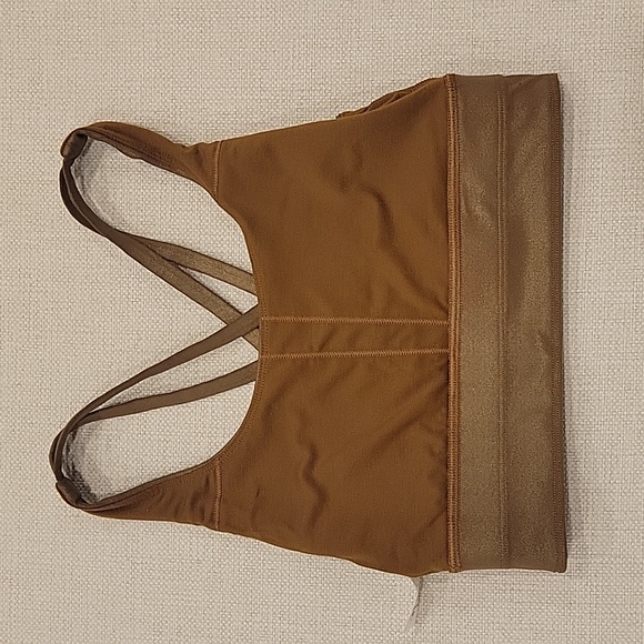 SOLD Lululemon Bronze Brown Metallic Energy Sports Bra 4 Long Line - Picture 5 of 5